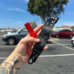 Off-White Black and Red Keychain